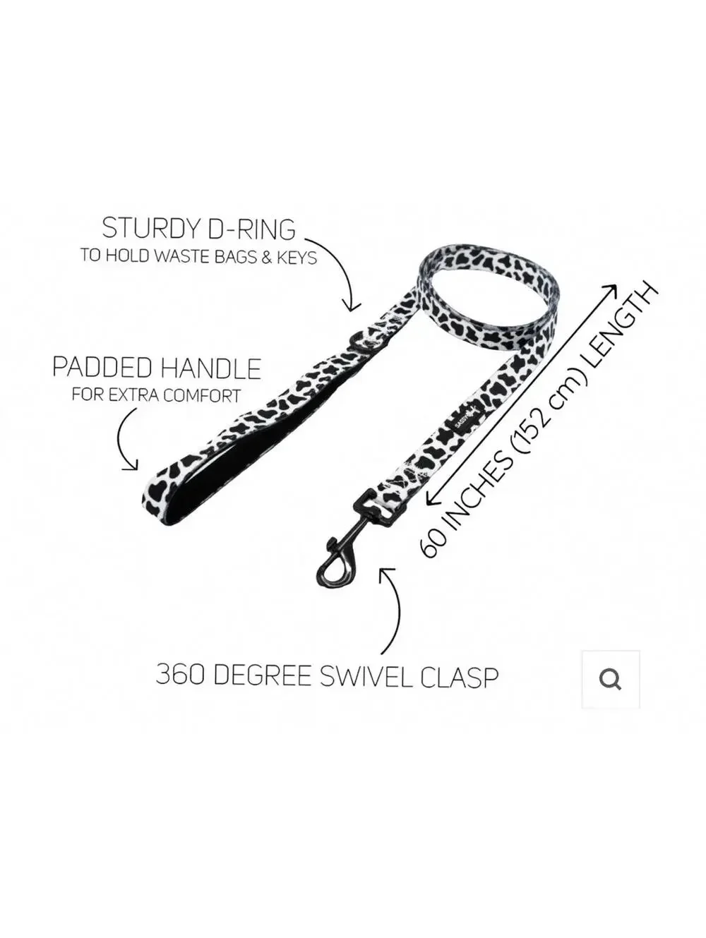 (RGB1) Sassy Woof Whole Milk Dog Leash 6ft x 3/4in Cotton Webbing Walking NWT